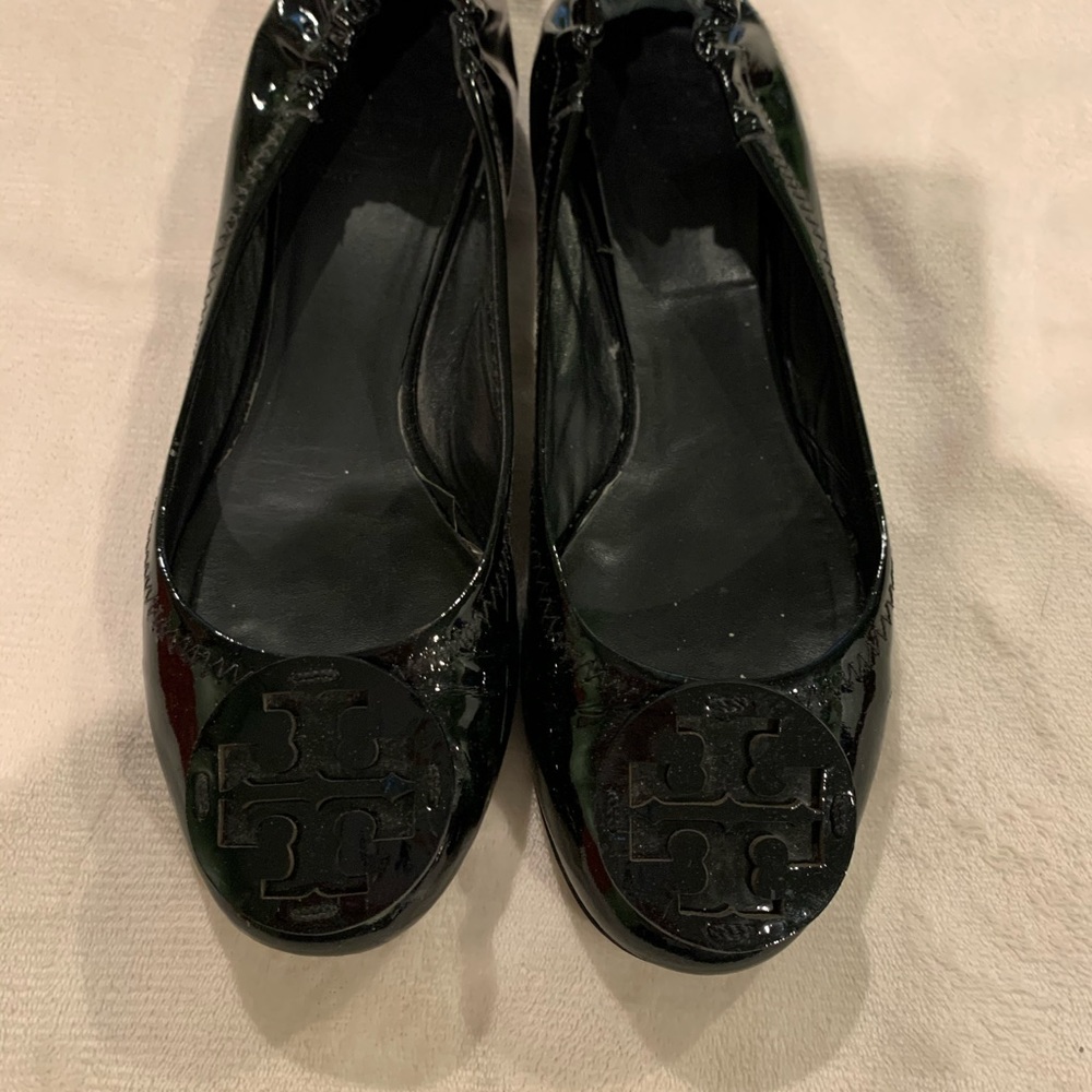Tory Burch Black Patent Leather Flats